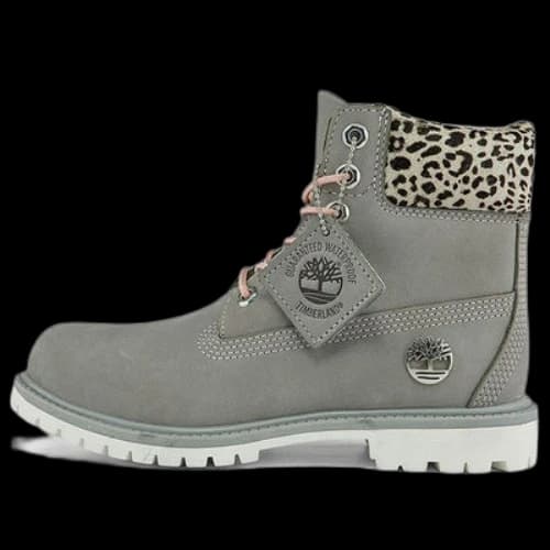 Timberland Safari Cheetah 6 Inch Waterproof Boot 'Grey and Cheetah Print' (Women's)