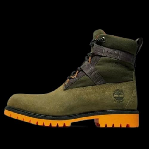Timberland Heritage 6 Inch Waterproof Leather and Fabric Boot 'Dark Green Nubuck'