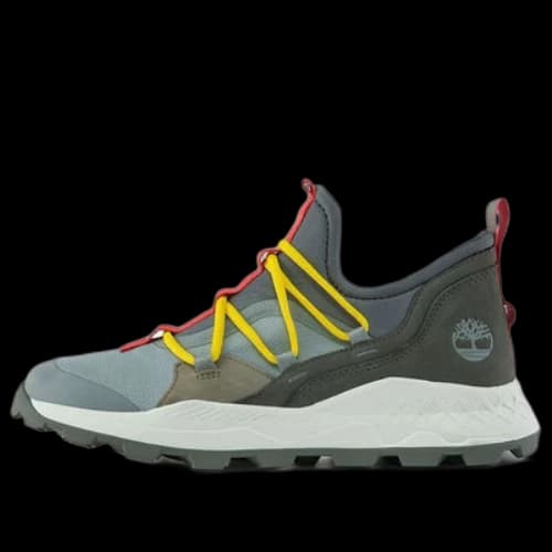Timberland Brooklyn Leather and Fabric Oxford Trainers 'Medium Grey Mesh with Red'