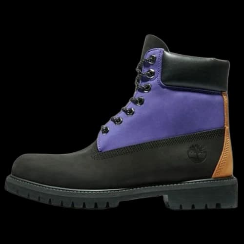 Timberland 6 Inch Premium Waterproof Boot 'Black Nubuck with Purple'
