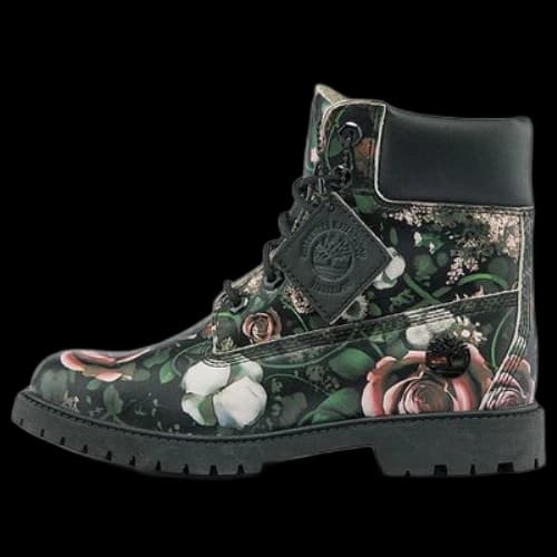 Timberland Heritage 6 Inch Waterproof Boots 'Black Floral Nubuck' (Women's)