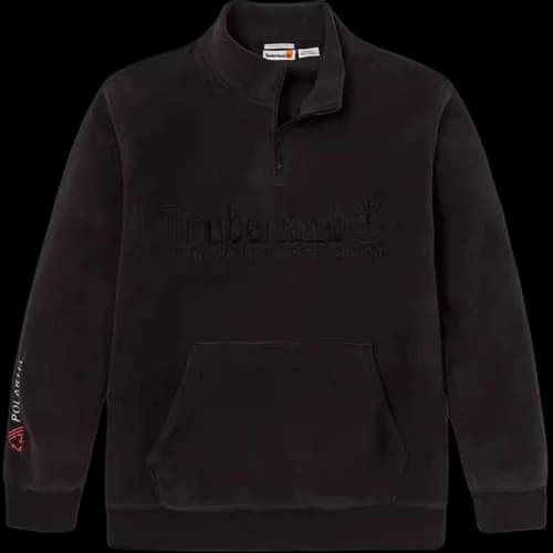 Timberland Linear Logo 1/4 Zip Sweatshirt 'Black'