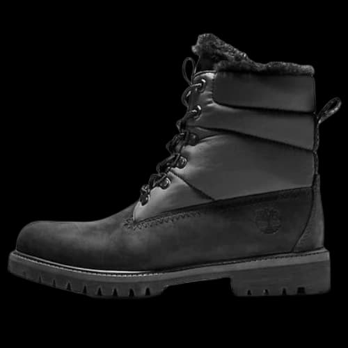 Timberland Heritage 6 Inch Premium Puffer Waterproof Boots 'Black with Black Fur' (Women's)