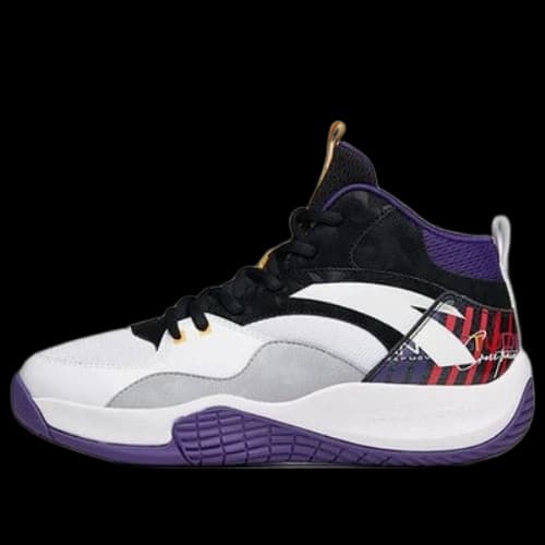 (GS) ANTA High Top Basketball Shoes 'White Black Purple'