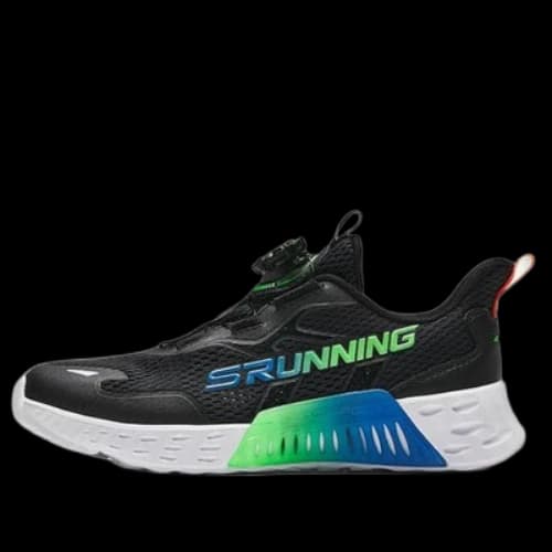 (GS) ANTA Running Series Sneakers 'Black with Green Blue'