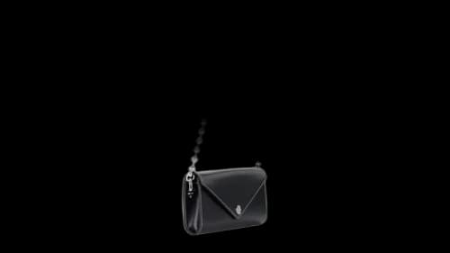 Ganni Recycled Leather Chain Wallet Bag Black