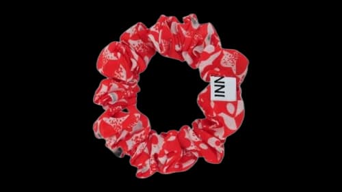 Ganni Patched Scrunchie Headband Red