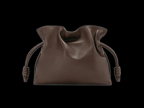 LOEWE Flamenco Clutch in Nappa Calfskin Chocolate