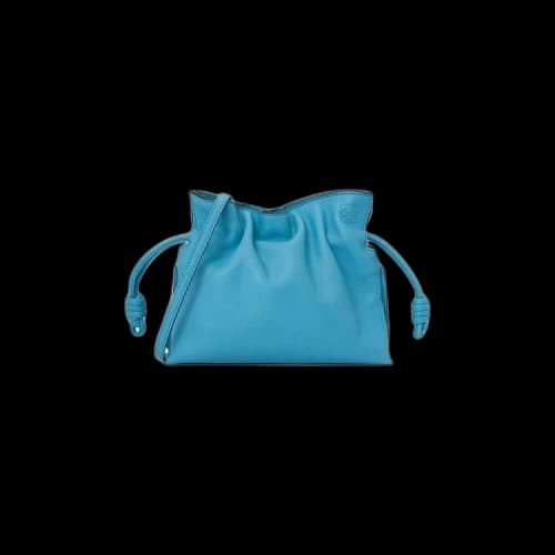 LOEWE Mini Flamenco Clutch in Nappa Calfskin Cyan