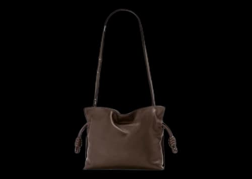 LOEWE Mini Flamenco Clutch in Nappa Calfskin Chocolate