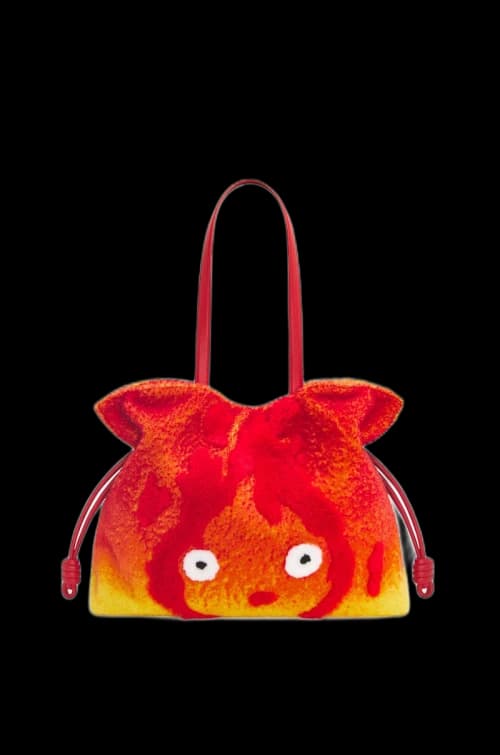 LOEWE x Howls Calcifer XL Flamenco Clutch In Shearling Red