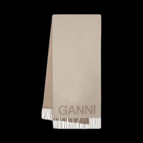 GANNI Fringed Scarf 'Beige'