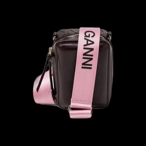 GANNI Banner Clutch Bag 'Burgundy'