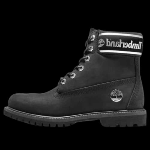 Timberland 6 Inch Premium Wide Fit Waterproof Boots 'Black Nubuck Logo' (Women's)