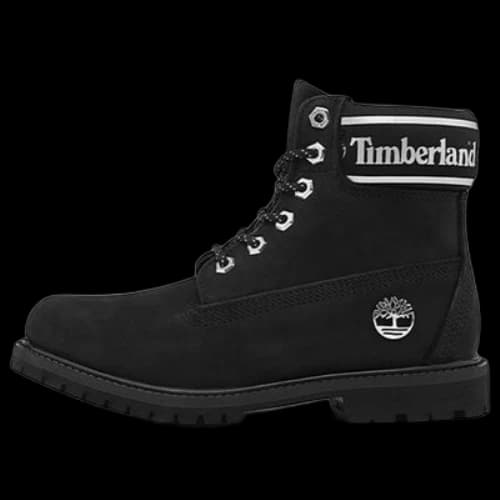 Timberland 6 Inch Premium Waterproof Boots 'Black Nubuck Logo' (Women's)