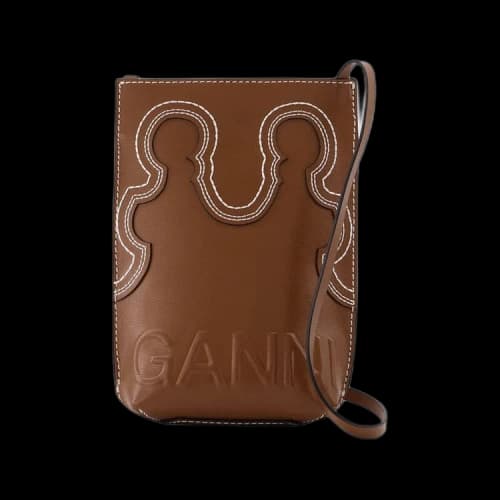 GANNI Banner Western Tote Bag 'Brown'