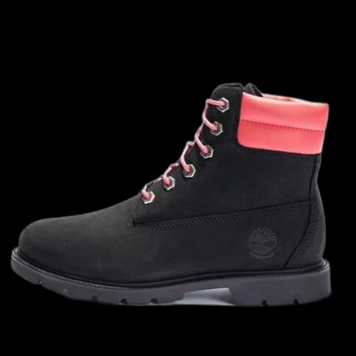 Timberland Linden Woods 6 Inch Waterproof Boots 'Black Nubuck with Pink' (Women's)