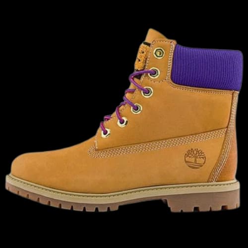 Timberland 6 Inch Heritage Cupsole Wide Fit Boots 'Wheat Nubuck with Purple' (Women's)