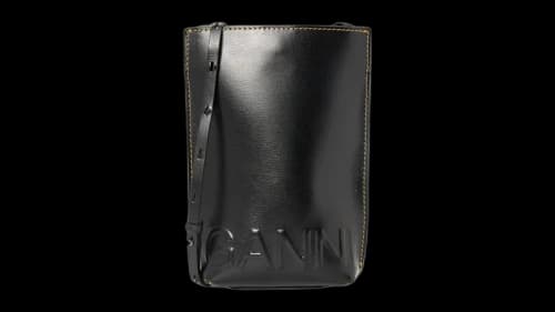 Ganni Small Banner Crossbody Bag Black