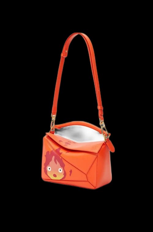 LOEWE x Howls Calcifer Small Puzzle Bag In Satin Calfskin Orange
