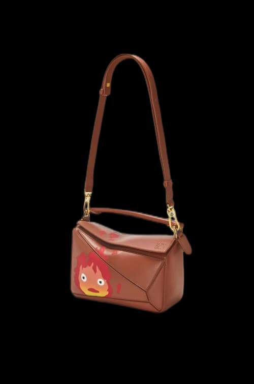 LOEWE x Howls Calcifer Small Puzzle Bag In Satin Calfskin Rust