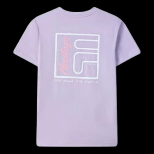 FILA Athletics Casual Sports Breathable Alphabet Printing Short Sleeve Purple