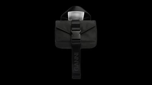 Ganni Mini Tech Satchel Bag Black