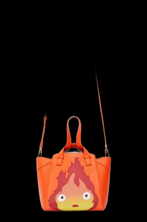 LOEWE x Howls Calcifer Hammock Nugget Bag In Satin Calfskin Orange