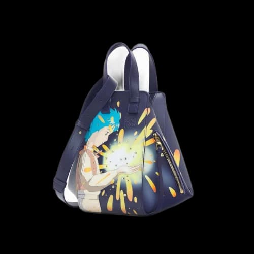LOEWE x Howls Magical Sky Small Hammock Bag In Satin Calfskin Marine