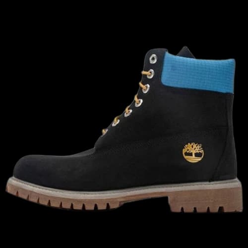 Timberland Premium 6 Inch Waterproof Boots 'Black Nubuck with Blue'