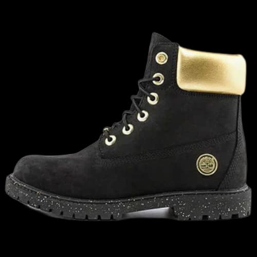 Timberland Heritage 6 Inch Waterproof Boots 'Black Nubuck with Gold' (Women's)
