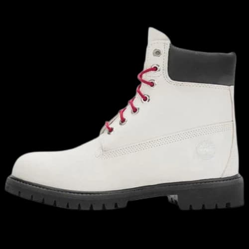 Timberland Premium 6 Inch Boots 'White Nubuck with Red'