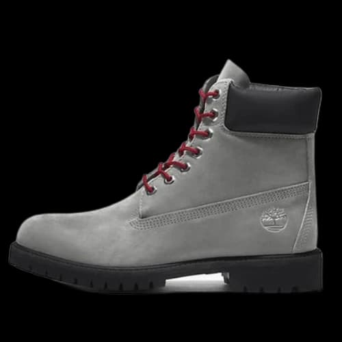 Timberland Premium 6 Inch Boots 'Grey Nubuck with Red'