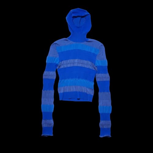 Acne Studios Mixed Ribbed High Neck Hoodie 'Blue'