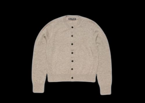 Acne Studios Cadigan Yak Wool Fitted Sweater Graybeige