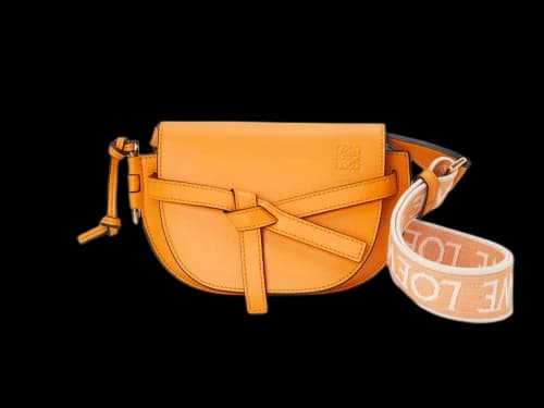 LOEWE Mini Gate Dual Bag in Soft Calfskin and Jacquard Mandarin