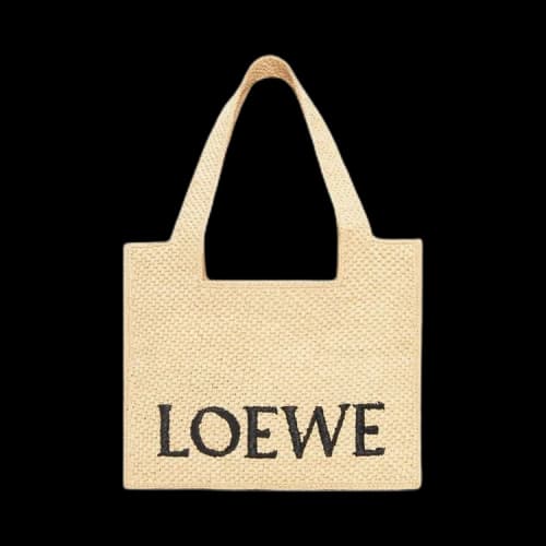 LOEWE Medium Font Tote In Raffia Natural
