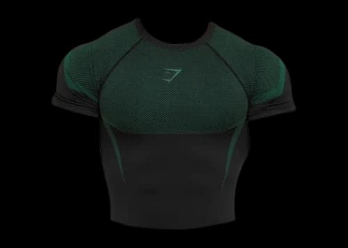 Gymshark Onyx 5.0 Seamless T-shirt Black/Lift Green