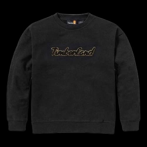 Timberland Logo Texture Crew Sweater 'Black' (Women's)