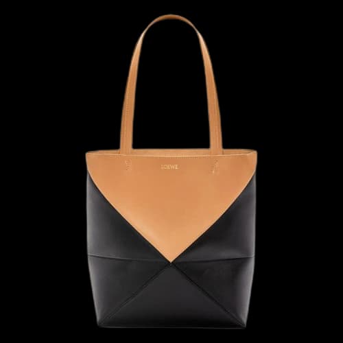 Loewe Puzzle Fold Tote Bag 'Warm Desert/Black'