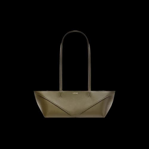 Loewe Cropped Puzzle Fold Bag 'Dark Khaki Green'