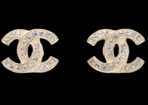 Chanel Metal & Diamantés Earrings Silver/Gold