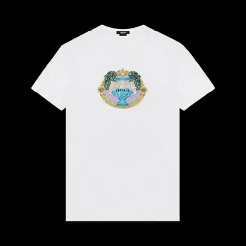 Versace La Coupe Des Dieux Embroidered T-Shirt 'Optic White'