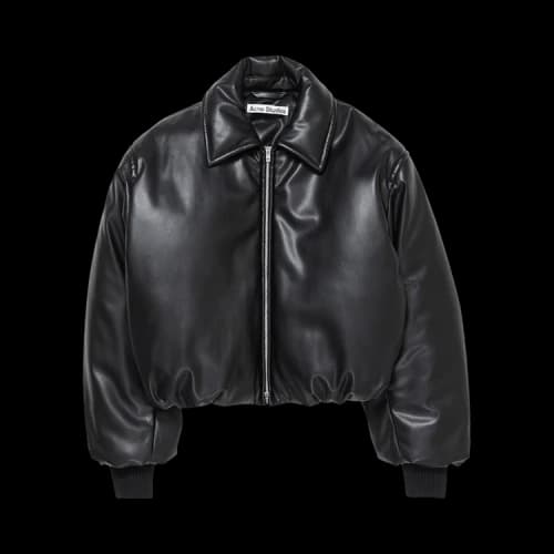 Acne Studios Faux Leather Bomber Jacket 'Black'