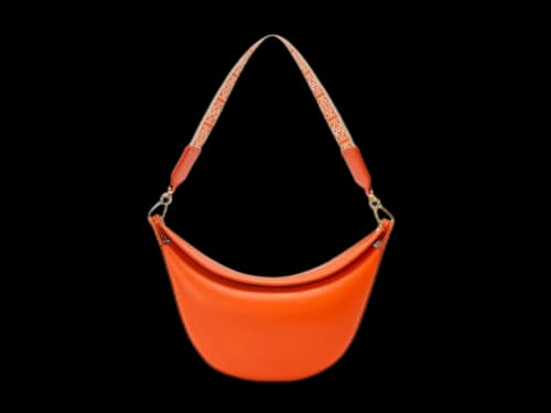 LOEWE Small Luna Bag in Satin Calfskin and Jacquard Orange