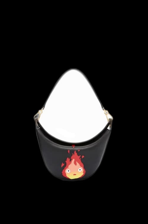 LOEWE x Howls Calcifer Small LOEWE Luna Bag In Satin Calfskin Black