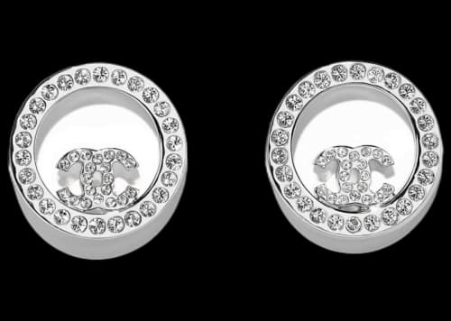 Chanel Classic Earrings Silver/Crystal