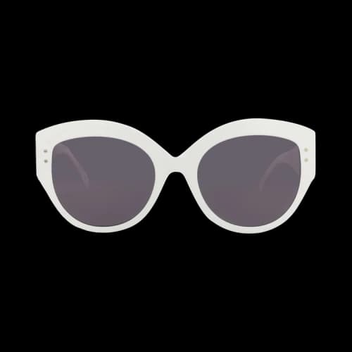 Alaïa Round-Frame Acetate Sunglasses 'White Grey'