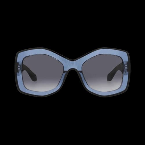 Alaia Square-Frame Recycled Acetate Sunglasses Blue Black Grey (AA0066S-30014220-003)