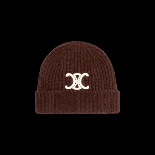 CELINE Triomphe Beanie In Seamless Cashmere 'Brown'